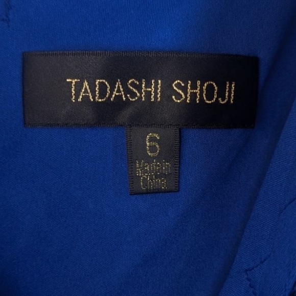 NWT Tadashi Shoji Embroidered Lace Marna Blue Cocktail Dress Size 6 - Picture 8 of 13